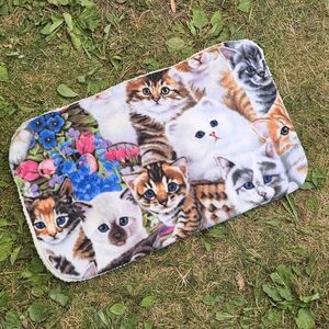 NEW! Kitty Cats Floral Pet Mat - Small - 3 Layers, Fleece Sherpa | Dog Cat Baby
